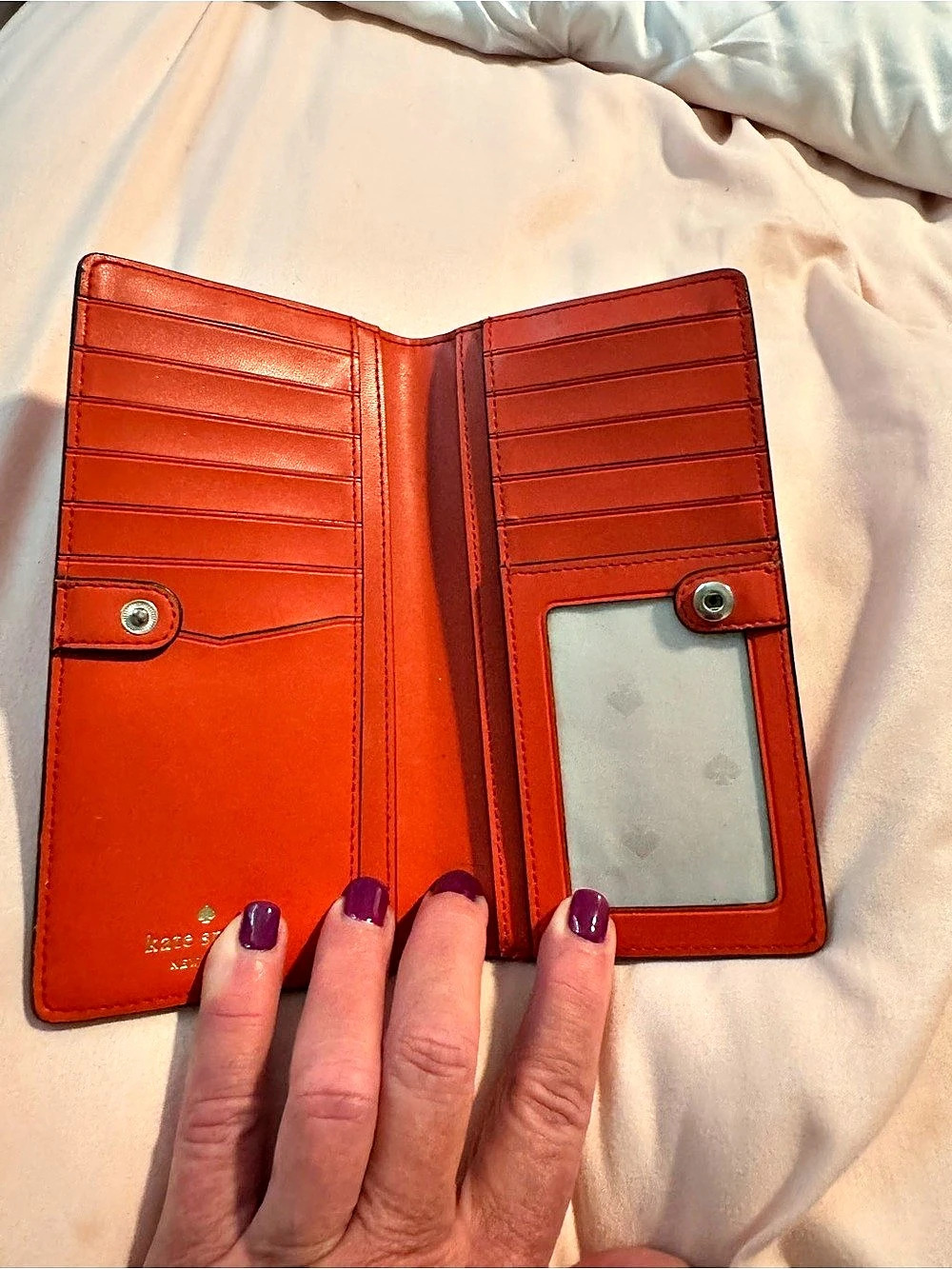 Kate Spade Staci Large Slim Bifold Wallet Orange - Picture 2 of 8